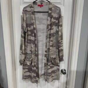 Simply Southern Ladies‎ Size Large-Extra Large Long Sleeve Open Cardigan Camo